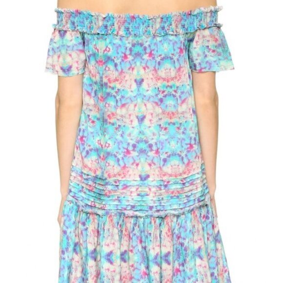 NWT Anthropologie Pepin  Willa Watercolor Ruched Shoulder Boho Mini Dress - Picture 4 of 12
